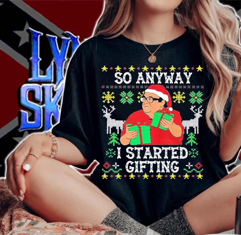 Frank Reynolds So Anyway I Started Blasting Ugly Christmas Shirt woman shirt