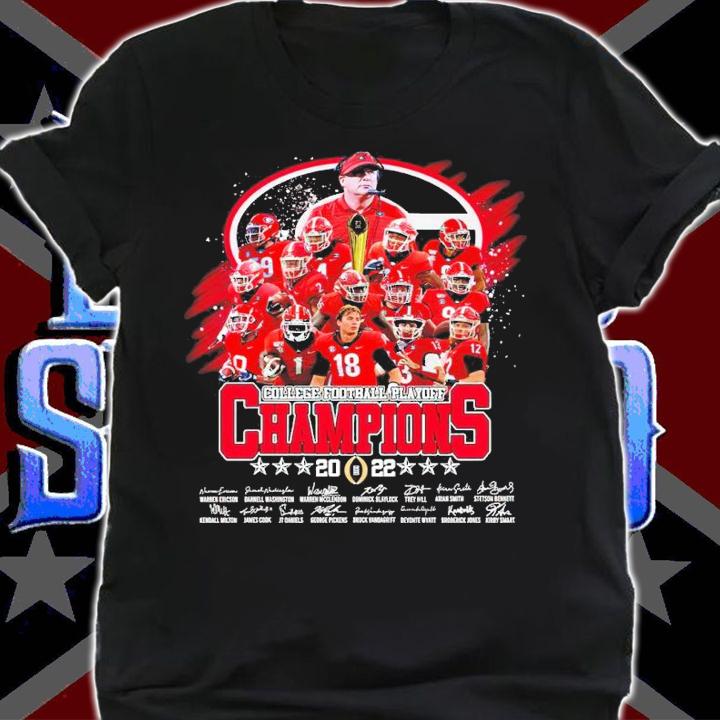 Georgia Bulldog College Football Playoff Champions 2022 signatures shirt shirt