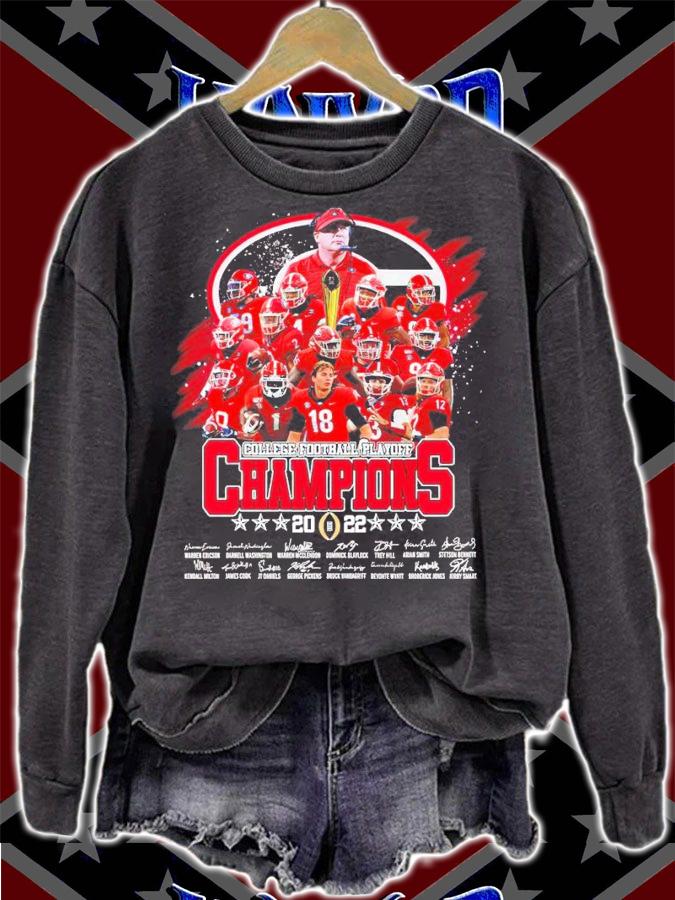 Georgia Bulldog College Football Playoff Champions 2022 signatures shirt sweatshirt