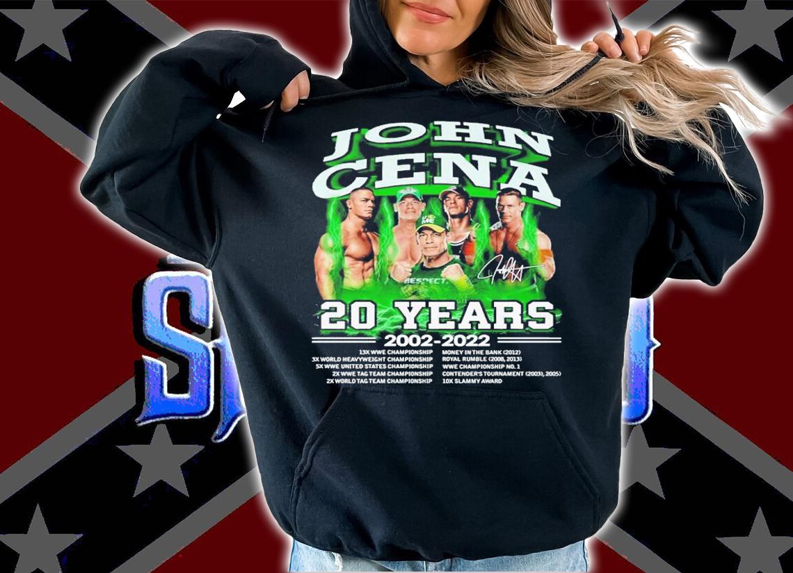 John Cena 20 years 2002-2022 signature shirt hoodie