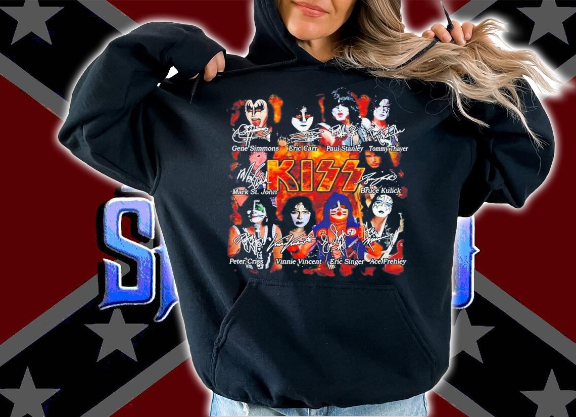 Kiss Rock Band Members Signatures Shirt hoodie