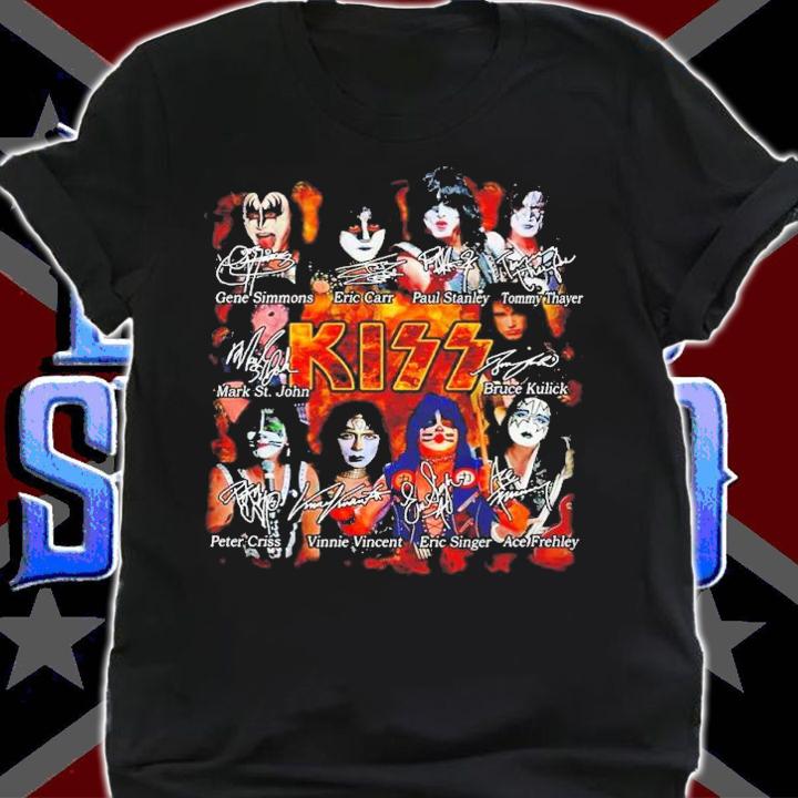 Kiss Rock Band Members Signatures Shirt shirt