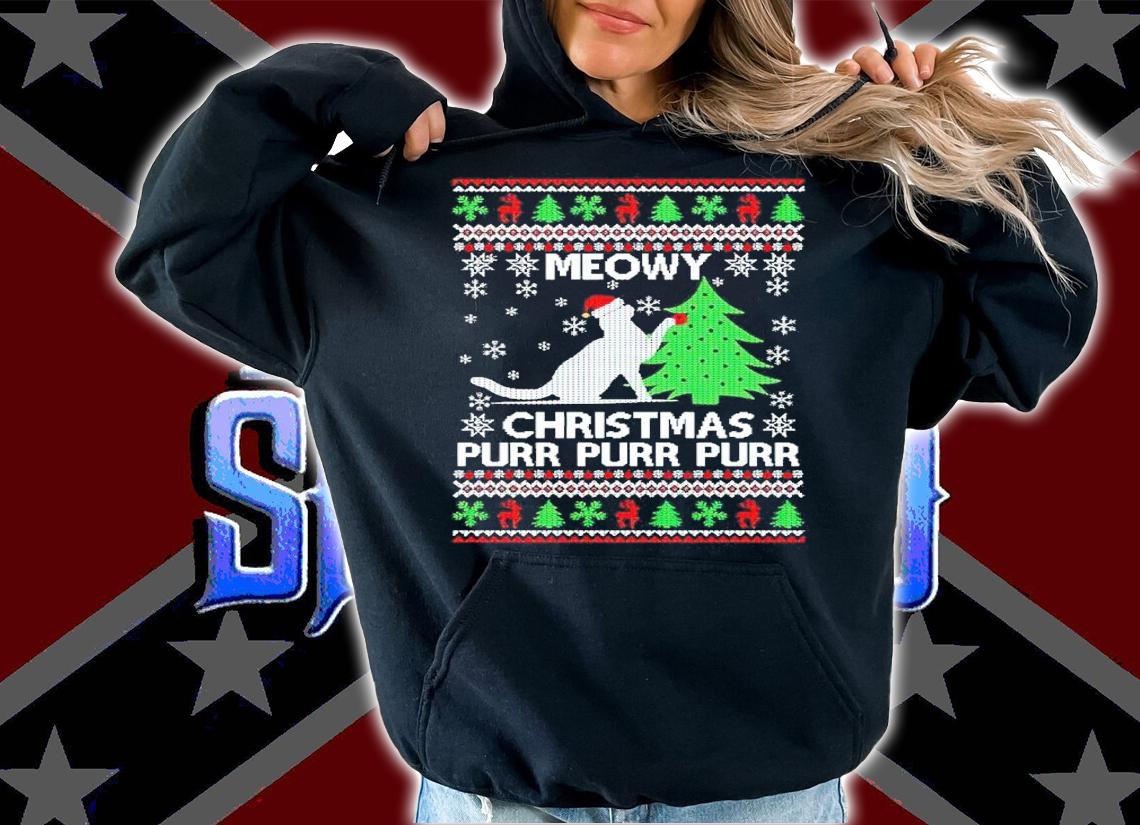 Meowy Christmas Purr Purr Purr Ugly Christmas Shirt hoodie