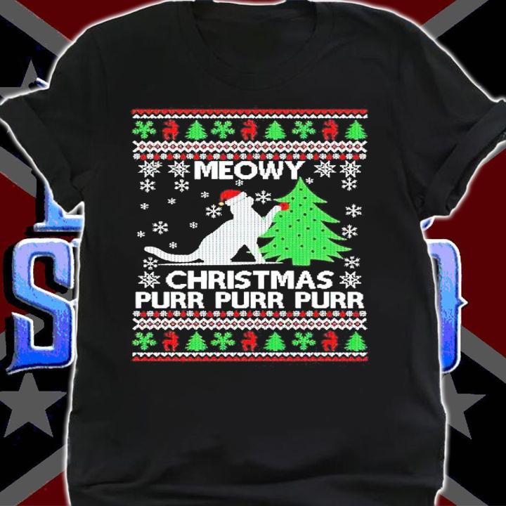 Meowy Christmas Purr Purr Purr Ugly Christmas Shirt shirt