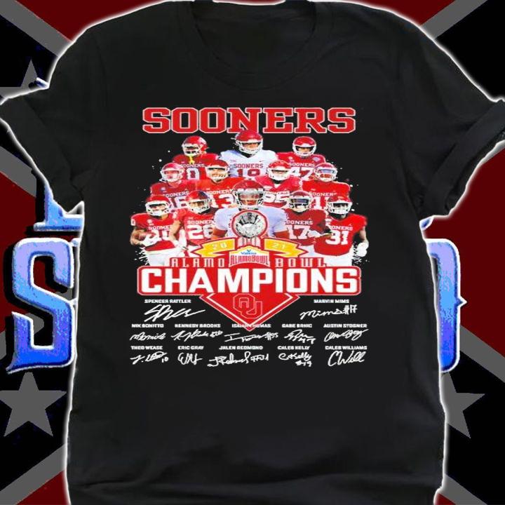 Oklahoma Sooners 2021 Alamo Bowl Champions Signatures Shirt shirt