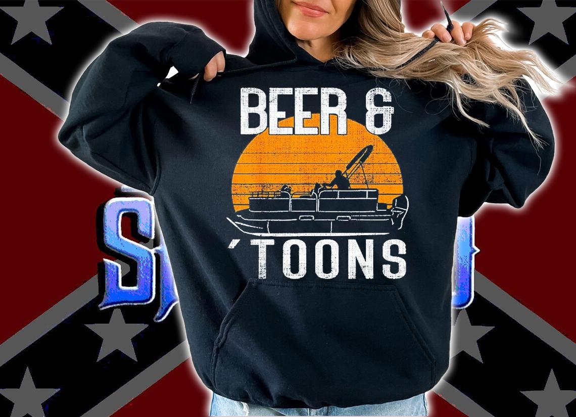 Retro Vintage Beer And Toons Pontoon Boat Captain Boating T-Shirt hoodie