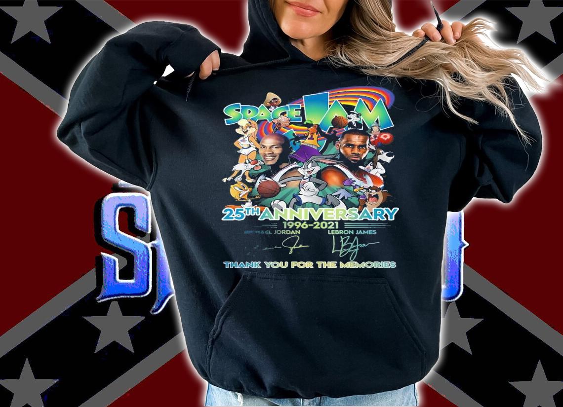 Space Jam 25th anniversary 1996-2021 Michael Jordan Lebron James signature shirt