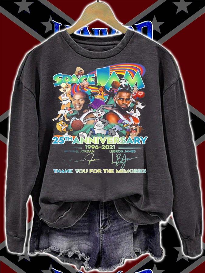 Space Jam 25th anniversary 1996-2021 Michael Jordan Lebron James signature shirt
