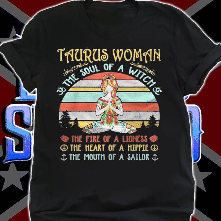Taurus Woman The Soul Of A Witch Vintage Birthday Shirt