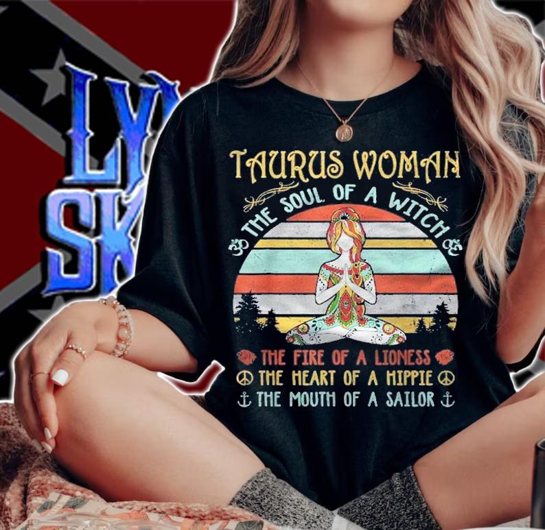 Taurus Woman The Soul Of A Witch Vintage Birthday Shirt