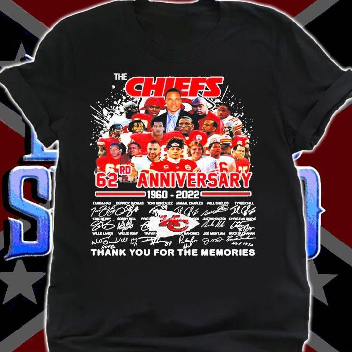 The Chiefs 62rd Anniversary 1960 2022 Signature Thank You For The Memories T-Shirt
