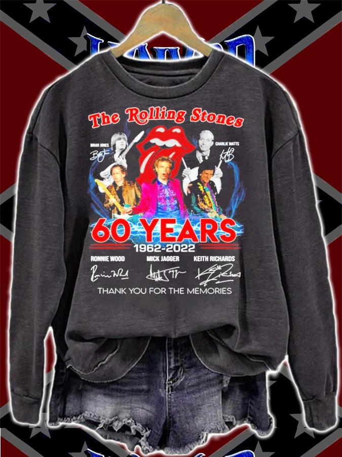 The Rolling Stones 60 Years 1962-2022 Signatures Thank You For The Memories Shirt sweatshirt