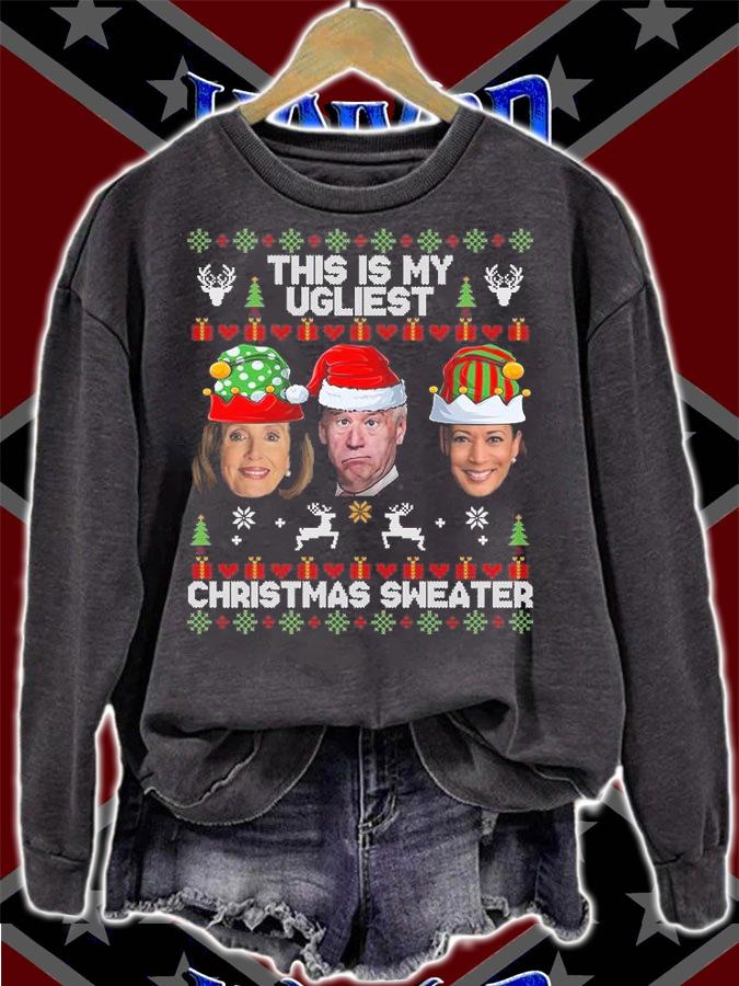 This Is My Ugliest Christmas AntiBiden Sweater Funny Xmas Sweatshirt T-Shirt sweatshirt