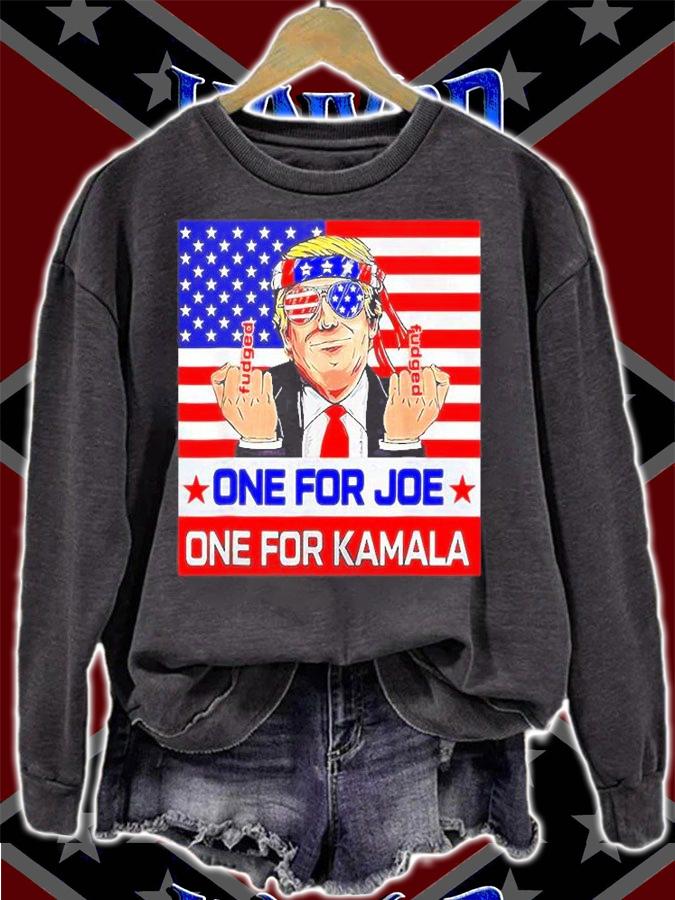 Trump One For Joe One For Kamala American Flag 2022 T-Shirt