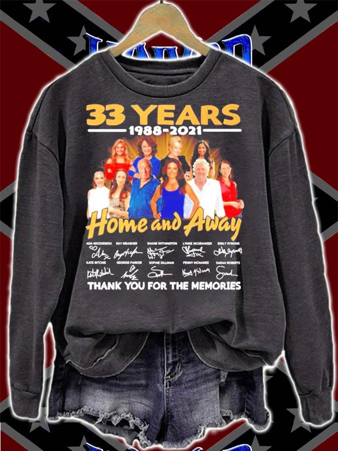 33 years 1988-2021 Home and Away signatures shirt