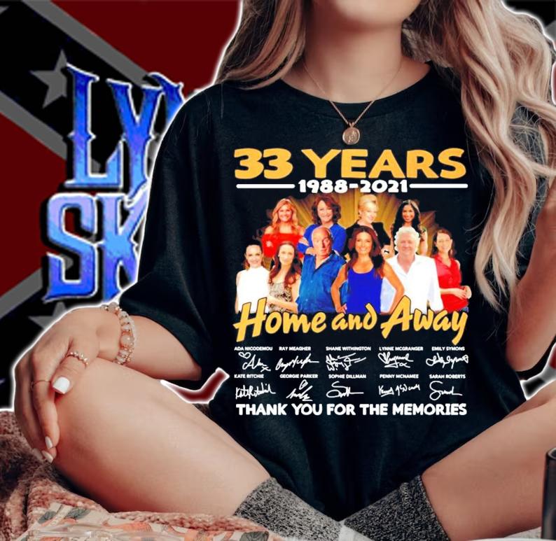 33 years 1988-2021 Home and Away signatures shirt