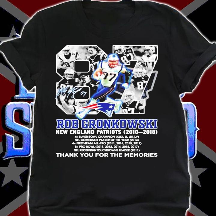 87 Rob Gronkowski New England Patriots 2010-2018 signature shirt
