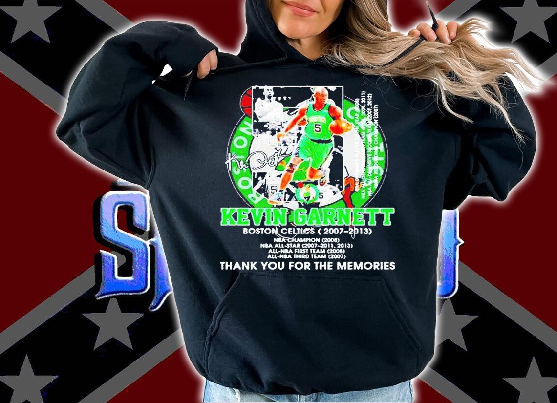 Kevin Garnett Boston Celtics 2007-2021 thank You for the memories signature T-shirt hoodie