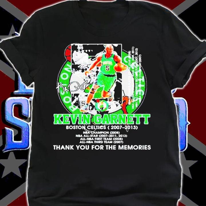 Kevin Garnett Boston Celtics 2007-2021 thank You for the memories signature T-shirt shirt