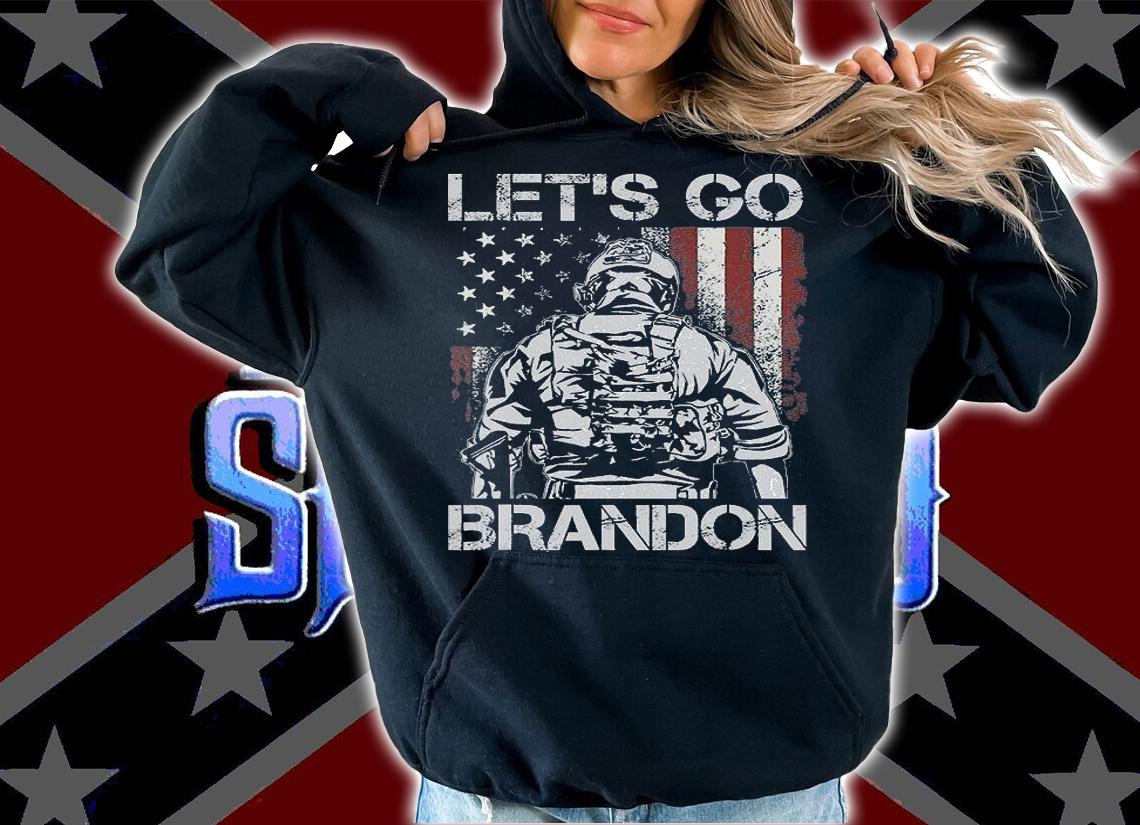Let's Go Brandon Veteran US American Flag Veterans Gift T-Shirt hoodie