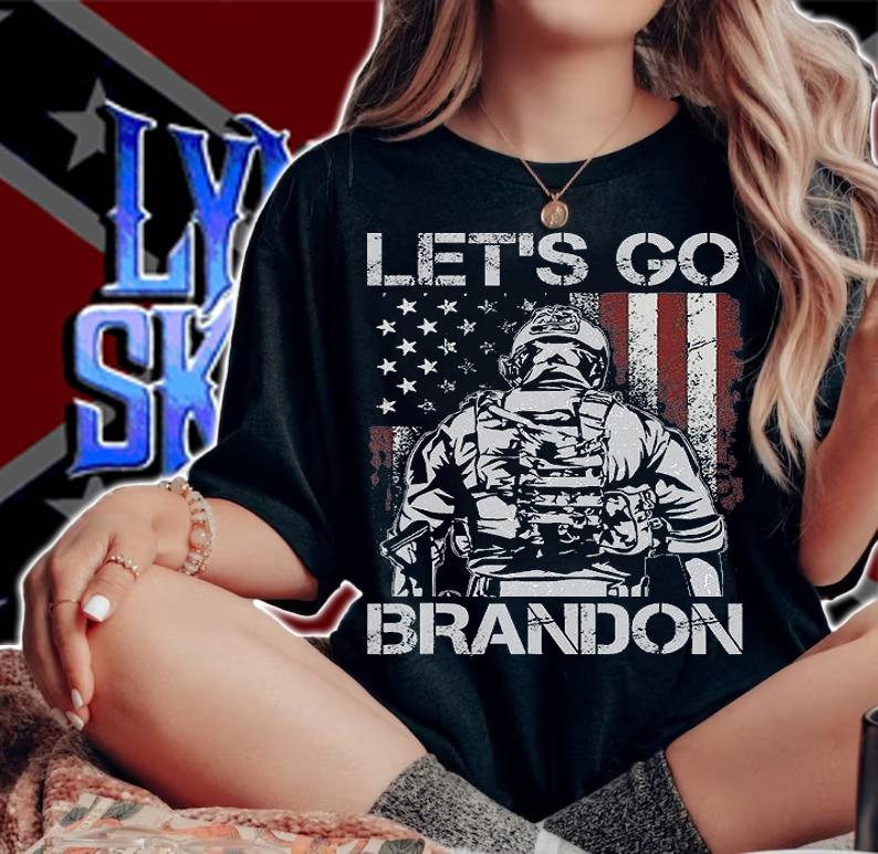 Let's Go Brandon Veteran US American Flag Veterans Gift T-Shirt woman shirt