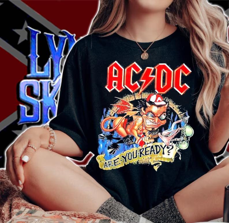 Rare Vintage ACDC Are You Ready shirt woman shirt