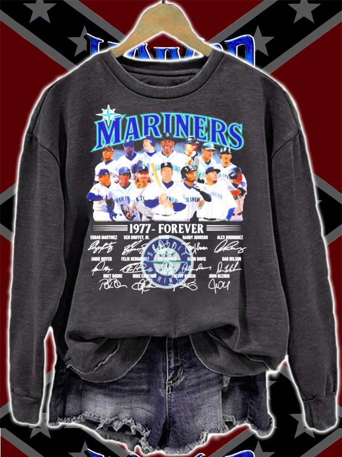 Seattle Mariners 1977 forever all team signatures shirt sweatshirt