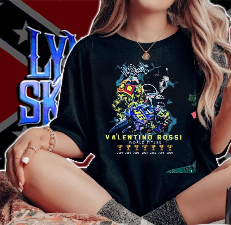 Valentino Rossi World Titles Signature Shirt.Jpg woman shirt