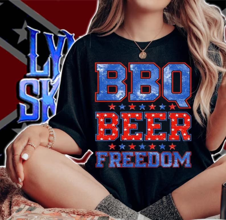 BBQ Beer Freedom T-Shirt woman shirt