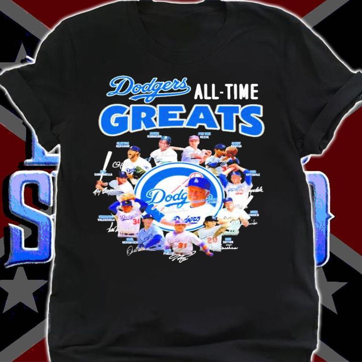 Dodgers all time Greats baseball signatures shirt shirt