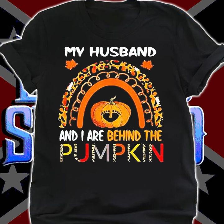 My husband and I are behind the pumpkin Halloween T-shirt shirt