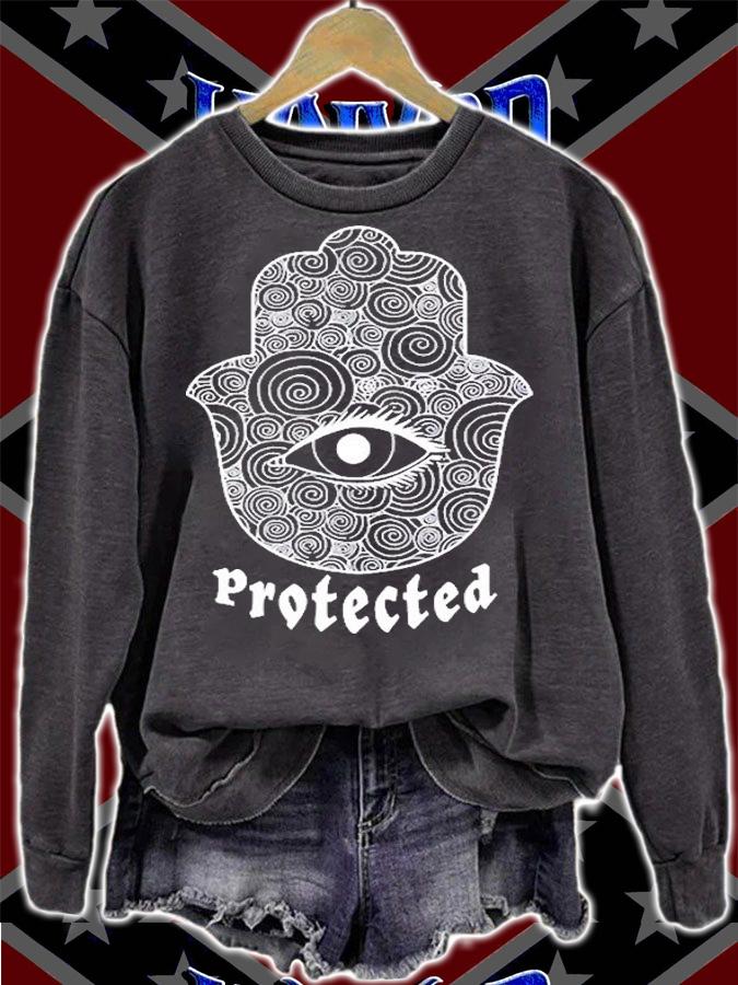 Protected Hamsa Hand Spiritual Protection Yoga Unisex T-Shirt sweatshirt
