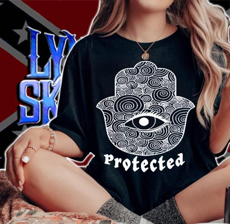 Protected Hamsa Hand Spiritual Protection Yoga Unisex T-Shirt woman shirt