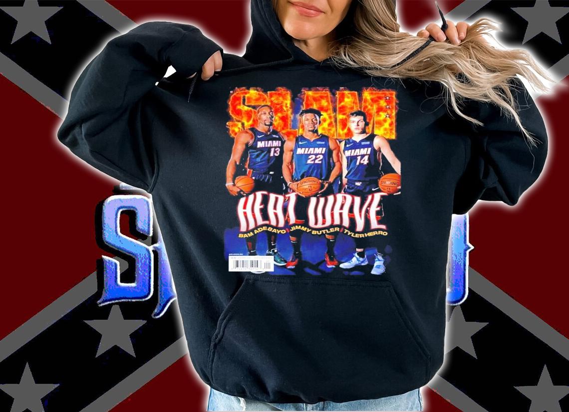 Slam Miami heat wave Bam Adebayo Jimmy Butler Tyler Herro shirt