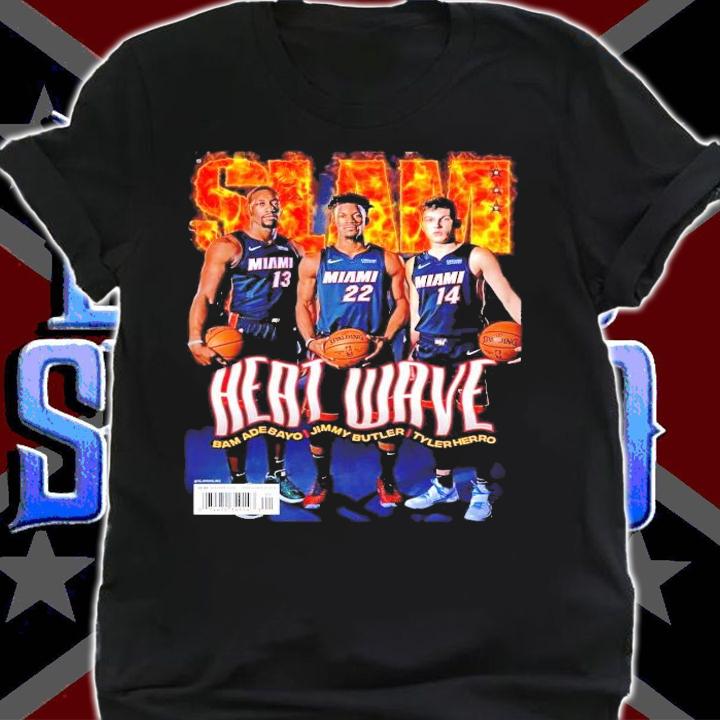 Slam Miami heat wave Bam Adebayo Jimmy Butler Tyler Herro shirt
