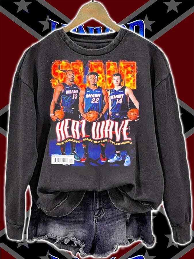 Slam Miami heat wave Bam Adebayo Jimmy Butler Tyler Herro shirt