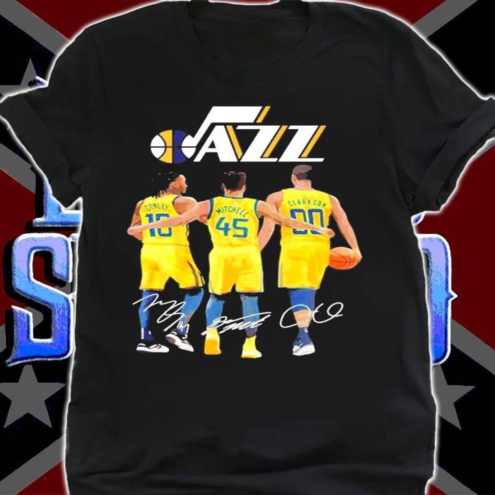 Utah Jazz Conley Mitchell Clarkson signatures t-shirt shirt