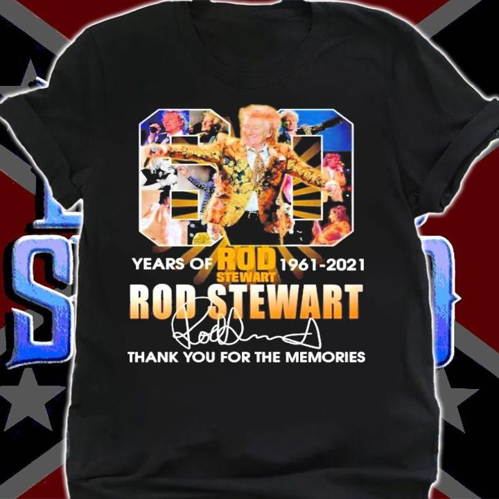 60 years of Rod Stewart 1961-2021 signature t-shirt