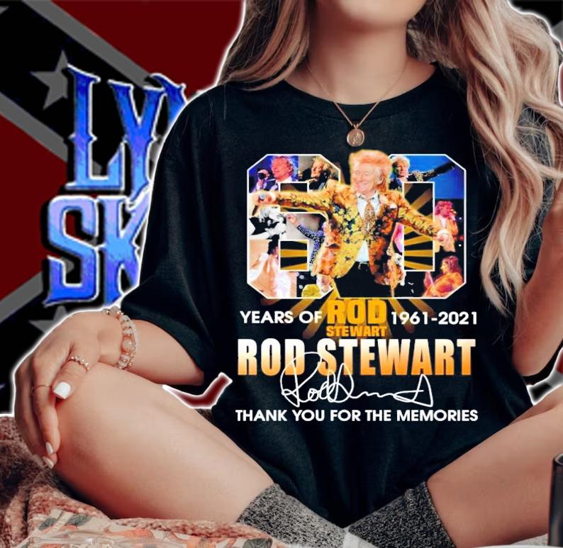 60 years of Rod Stewart 1961-2021 signature t-shirt