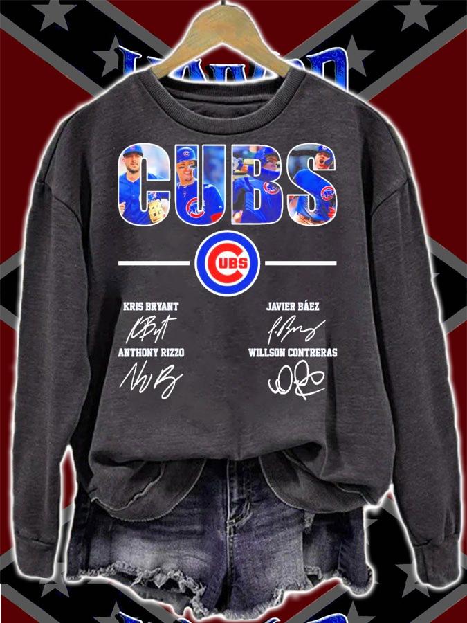 Cubs Kris Bryant Javier Baez Anthony Rizzo Willson contreras signatures t-shirt sweatshirt