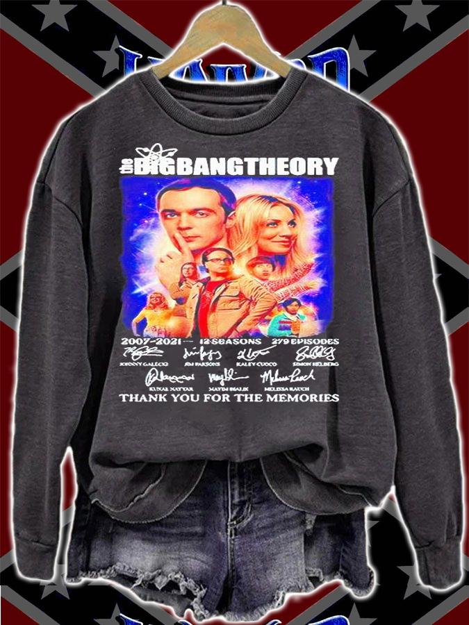 The Big Bang Theory 2007-2021 signature thank You for the memories T-shirt sweatshirt