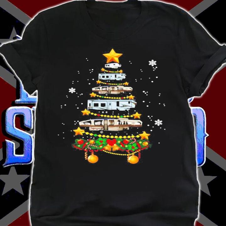 Camping car Christmas tree sweater t-shirt
