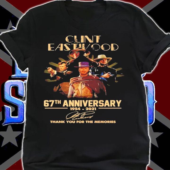 Clint Eastwood 67th anniversary 1954-2021 signature t-shirt