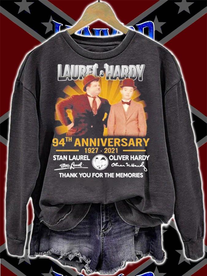 Laurel and Hardy 94th anniversary 1927-2021 Stan Laurel Oliver Hardy thank you for the memories shirt sweatshirt