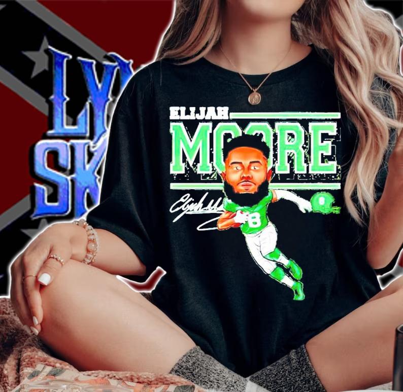 New York Football 8 Elijah Moore Cartoon signature shirt woman shirt