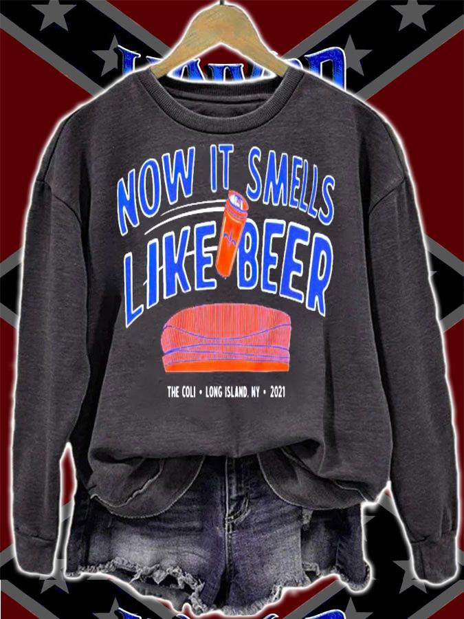 Now it smells like beer Long Island Hockey t-shirt sweatshirt
