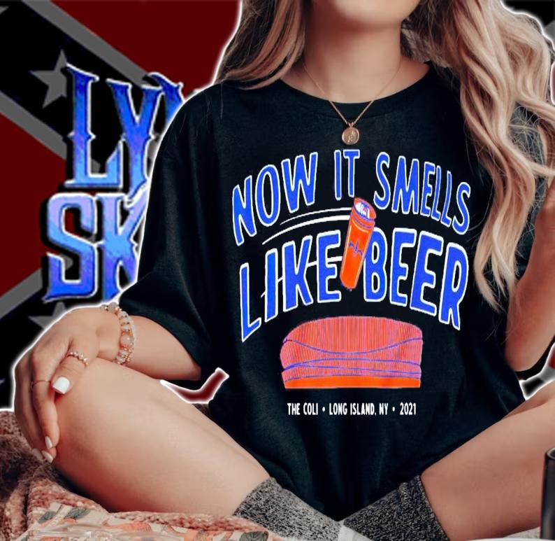 Now it smells like beer Long Island Hockey t-shirt woman shirt