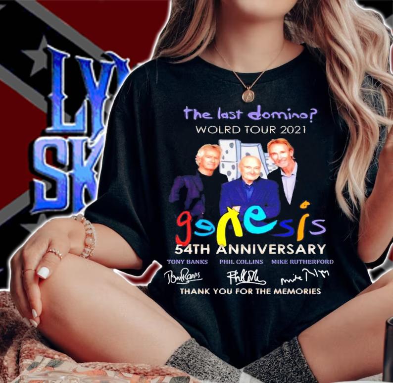 The last Domino world tour 2021 Genesis 54th anniversary signatures shirt woman shirt