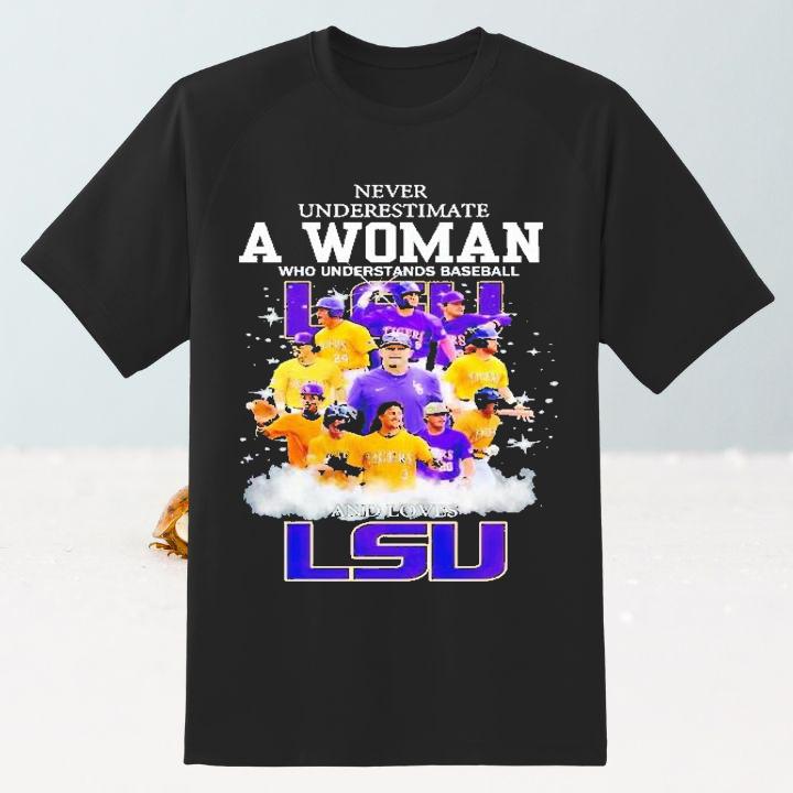 LSU Tigers Never Underestimate A Woman Who Understands Baseball T-Shirt