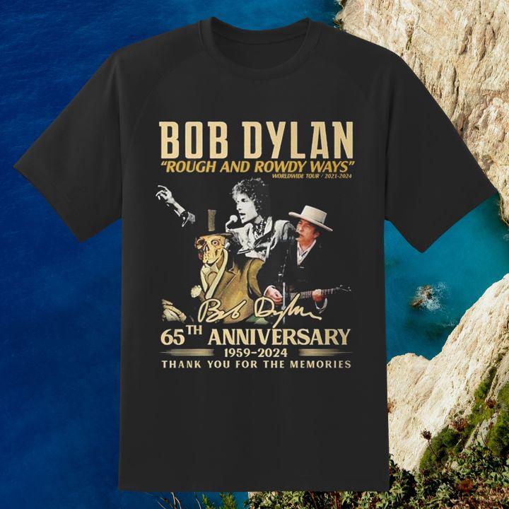 Bob Dylan Rough And Rowdy Ways Worldwide Tour 2021-2024 Signature T-Shirt
